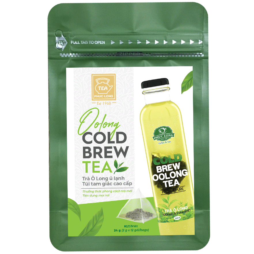 02 Boxs - - Tea Phuc Long -Tea VietNam -  Trà Ô Long Ủ Lạnh Túi Tam Giác