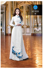 Load image into Gallery viewer, 1 Set - Ao Dai - Traditional Vietnamese Long Dress Collections with Pants - Silk 3D - All Size - Hoa Cuc
