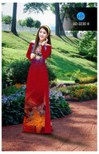 Load image into Gallery viewer, 1 Set - Ao Dai - Traditional Vietnamese Long Dress Collections with Pants - Silk 3D - All Size - Hoa Cuc
