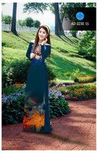 Load image into Gallery viewer, 1 Set - Ao Dai - Traditional Vietnamese Long Dress Collections with Pants - Silk 3D - All Size - Hoa Cuc
