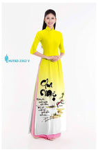 Load image into Gallery viewer, 1 Set - Ao Dai - Traditional Vietnamese Long Dress Collections with Pants - Silk 3D - All Size - Hoa Cuc
