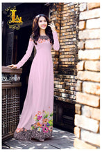 Load image into Gallery viewer, 1 Set - Ao Dai - Traditional Vietnamese Long Dress Collections with Pants - Silk 3D - All Size - Hoa Cuc
