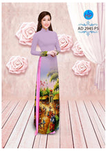 Load image into Gallery viewer, 1 Set - Ao Dai - Traditional Vietnamese Long Dress Collections with Pants - Silk 3D - All Size - Hoa Cuc
