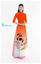 Load image into Gallery viewer, 1 Set - Ao Dai - Traditional Vietnamese Long Dress Collections with Pants - Silk 3D - All Size - Hoa Cuc
