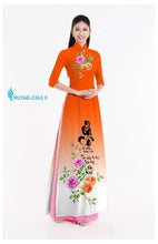 Load image into Gallery viewer, 1 Set - Ao Dai - Traditional Vietnamese Long Dress Collections with Pants - Silk 3D - All Size - Hoa Cuc
