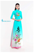Load image into Gallery viewer, 1 Set - Ao Dai - Traditional Vietnamese Long Dress Collections with Pants - Silk 3D - All Size - Hoa Cuc
