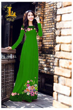 Load image into Gallery viewer, 1 Set - Ao Dai - Traditional Vietnamese Long Dress Collections with Pants - Silk 3D - All Size - Hoa Cuc
