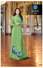 Load image into Gallery viewer, 1 Set - Ao Dai - Traditional Vietnamese Long Dress Collections with Pants - Silk 3D - All Size - Hoa Cuc
