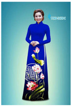Load image into Gallery viewer, 1 Set - Ao Dai - Traditional Vietnamese Long Dress Collections with Pants - Silk 3D - All Size - Hoa Cuc
