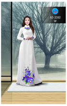 Load image into Gallery viewer, 1 Set - Ao Dai - Traditional Vietnamese Long Dress Collections with Pants - Silk 3D - All Size - Hoa Cuc
