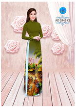Load image into Gallery viewer, 1 Set - Ao Dai - Traditional Vietnamese Long Dress Collections with Pants - Silk 3D - All Size - Hoa Cuc
