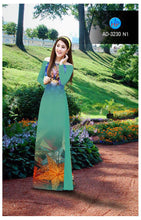 Load image into Gallery viewer, 1 Set - Ao Dai - Traditional Vietnamese Long Dress Collections with Pants - Silk 3D - All Size - Hoa Cuc
