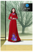 Load image into Gallery viewer, 1 Set - Ao Dai - Traditional Vietnamese Long Dress Collections with Pants - Silk 3D - All Size - Hoa Cuc
