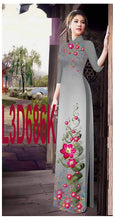 Load image into Gallery viewer, 1 Set - Ao Dai - Traditional Vietnamese Long Dress Collections with Pants - Silk 3D - All Size - Hoa Cuc
