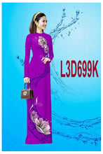 Load image into Gallery viewer, 1 Set - Ao Dai - Traditional Vietnamese Long Dress Collections with Pants - Silk 3D - All Size - Hoa Cuc
