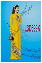 Load image into Gallery viewer, 1 Set - Ao Dai - Traditional Vietnamese Long Dress Collections with Pants - Silk 3D - All Size - Hoa Cuc
