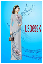 Load image into Gallery viewer, 1 Set - Ao Dai - Traditional Vietnamese Long Dress Collections with Pants - Silk 3D - All Size - Hoa Cuc
