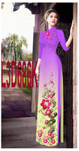 Load image into Gallery viewer, 1 Set - Ao Dai - Traditional Vietnamese Long Dress Collections with Pants - Silk 3D - All Size - Hoa Cuc
