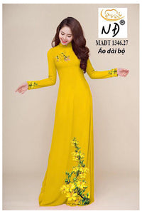 Copy of 1 Set - Ao Dai - Traditional Vietnamese Long Dress Collections with Pants - Silk 3D - All Size - Hoa Cuc