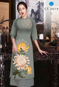 01 Set - Ao Dai - Traditional Vietnamese Long Dress Collections with Pants - Silk 3D - All Size
