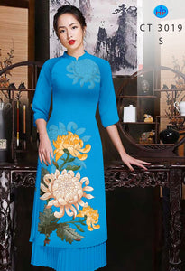 01 Set - Ao Dai - Traditional Vietnamese Long Dress Collections with Pants - Silk 3D - All Size