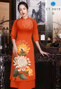Copy of Copy of 01 Set - Ao Dai - Traditional Vietnamese Long Dress Collections with Pants - Silk 3D - All Size