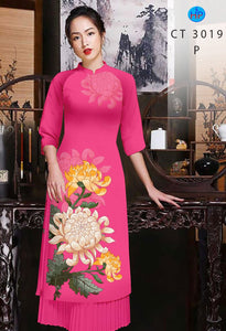 01 Set - Ao Dai - Traditional Vietnamese Long Dress Collections with Pants - Silk 3D - All Size