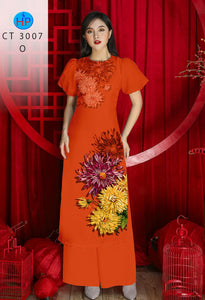 01 Set - Ao Dai - Traditional Vietnamese Long Dress Collections with Pants - Silk 3D - All Size