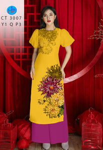 Copy of 01 Set - Ao Dai - Traditional Vietnamese Long Dress Collections with Pants - Silk 3D - All Size