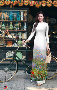 01 Set - Ao Dai - Traditional Vietnamese Long Dress Collections with Pants - Silk 3D - All Size