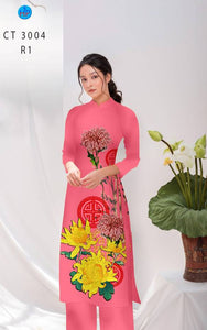 01 Set - Ao Dai - Traditional Vietnamese Long Dress Collections with Pants - Silk 3D - All Size