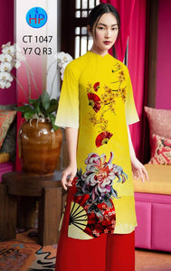01 Set - Ao Dai - Traditional Vietnamese Long Dress Collections with Pants - Silk 3D - All Size