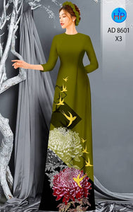 01 Set - Ao Dai - Traditional Vietnamese Long Dress Collections with Pants - Silk 3D - All Size