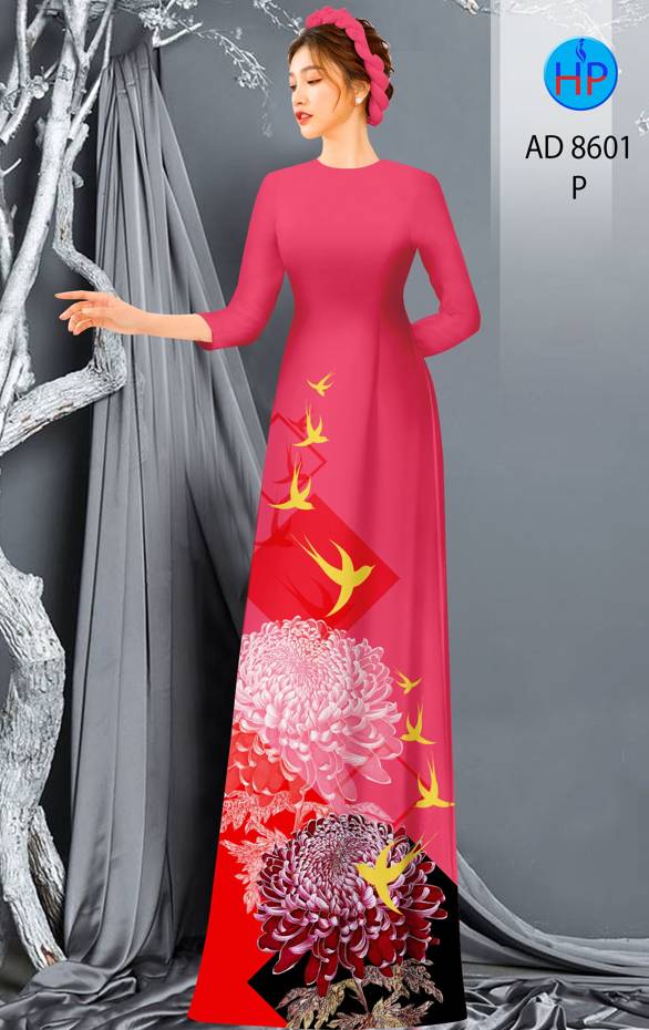 01 Set - Ao Dai - Traditional Vietnamese Long Dress Collections with Pants - Silk 3D - All Size