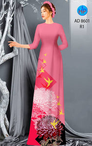 1 Set - Ao Dai - Traditional Vietnamese Long Dress Collections with Pants - Silk 3D - All Size