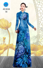 Load image into Gallery viewer, 1 Set - Ao Dai - Traditional Vietnamese Long Dress Collections with Pants - Silk 3D - All Size - Hoa Cuc
