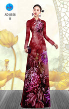 Load image into Gallery viewer, 1 Set - Ao Dai - Traditional Vietnamese Long Dress Collections with Pants - Silk 3D - All Size - Hoa Cuc
