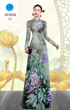 Load image into Gallery viewer, 1 Set - Ao Dai - Traditional Vietnamese Long Dress Collections with Pants - Silk 3D - All Size - Hoa Cuc
