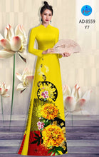 Load image into Gallery viewer, 1 Set - Ao Dai - Traditional Vietnamese Long Dress Collections with Pants - Silk 3D - All Size - Hoa Cuc
