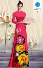 Load image into Gallery viewer, 1 Set - Ao Dai - Traditional Vietnamese Long Dress Collections with Pants - Silk 3D - All Size - Hoa Cuc
