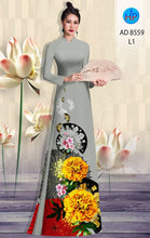 Load image into Gallery viewer, 1 Set - Ao Dai - Traditional Vietnamese Long Dress Collections with Pants - Silk 3D - All Size - Hoa Cuc
