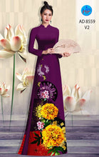 Load image into Gallery viewer, 1 Set - Ao Dai - Traditional Vietnamese Long Dress Collections with Pants - Silk 3D - All Size - Hoa Cuc
