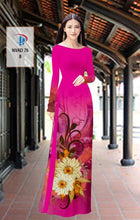 Load image into Gallery viewer, 1 Set - Ao Dai - Traditional Vietnamese Long Dress Collections with Pants - Silk 3D - All Size - Hoa Cuc
