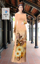 Load image into Gallery viewer, 1 Set - Ao Dai - Traditional Vietnamese Long Dress Collections with Pants - Silk 3D - All Size - Hoa Cuc
