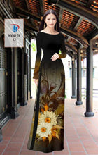 Load image into Gallery viewer, 1 Set - Ao Dai - Traditional Vietnamese Long Dress Collections with Pants - Silk 3D - All Size - Hoa Cuc
