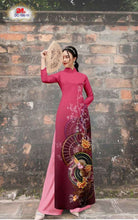 Load image into Gallery viewer, 1 Set - Ao Dai - Traditional Vietnamese Long Dress Collections with Pants - Silk 3D - All Size - Hoa Cuc
