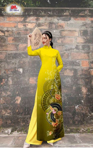 Copy of 1 Set - Ao Dai - Traditional Vietnamese Long Dress Collections with Pants - Silk 3D - All Size - Hoa Cuc
