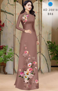 1 Set - Ao Dai - Traditional Vietnamese Long Dress Collections with Pants - Silk 3D - All Size - Hoa Cuc