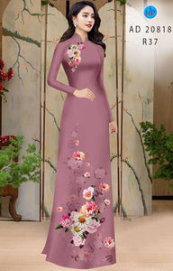 1 Set - Ao Dai - Traditional Vietnamese Long Dress Collections with Pants - Silk 3D - All Size - Hoa Cuc