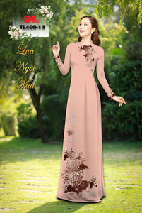 1 Set - Ao Dai - Traditional Vietnamese Long Dress Collections with Pants - Silk 3D - All Size - Hoa Cuc